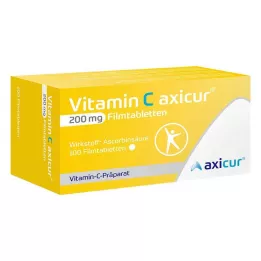 VITAMIN C AXICUR 200 mg plėvele dengtos tabletės, 100 vnt