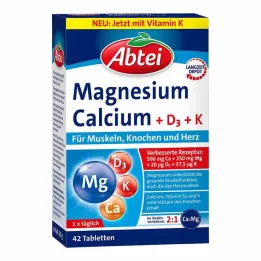 Abbey Magnesium Calcium + D + K tabletės, 42 vnt