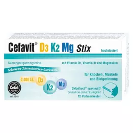 CEFAVIT D3 K2 Mg 2000 I.E. Stix granulės, 12 vnt