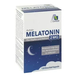 Melatoninas 2 mg plius apyniai ir melisos kapsulės, 120 vnt