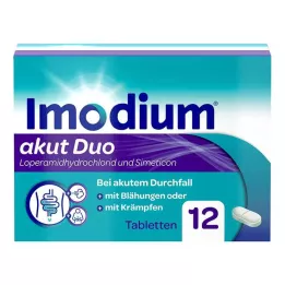 IMODIUM akut Duo 2 mg/125 mg tabletės, 12 vnt
