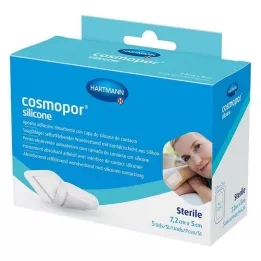 COSMOPOR silikoninis žaizdų tvarstis 5x7,2 cm, 5 vnt