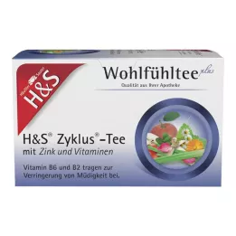 H&S Cycle arbata su cinku ir vitaminais filtravimo maišeliai, 20X1,5 g