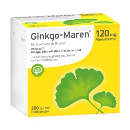 GINKGO-MAREN 120 mg plėvele dengtos tabletės, 200 vnt