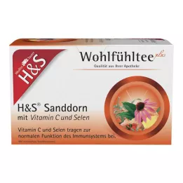 H&amp;S šaltalankiai su vitaminu C ir selenu, filtravimo maišeliai, 20X2,5 g
