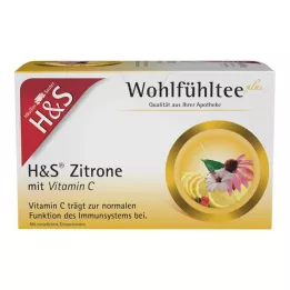 H&S Lemon su vitaminu C filtravimo maišeliai, 20X2,5 g