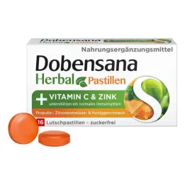 Dobensana žolelių medus vitaminai C & cinko pastilė.(16 vienetų)