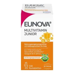 Eunova Junior kramtomosios tabletės su apelsinų skoniu, 100 vnt
