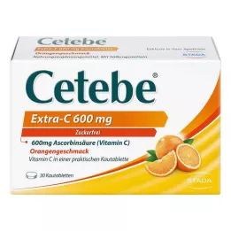CETEBE Ekstra-C 600 mg kramtomosios tabletės, 30 vnt