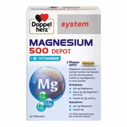 DOPPELHERZ Magnesium 500 Depot sistemos tabletės, 30 vnt