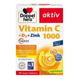 Doppelherz Vitamin C 1000 + D3 + Cinko depo tabletės, 30 vnt