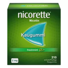 NICORETTE 2 mg šviežiai mėtų kramtomoji guma, 210 vnt