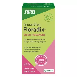 FLORADIX Geležies folio rūgšties tabletės, 84 vnt