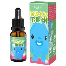 VITAMIN D3+K2 Vaikiški lašai, 10 ml