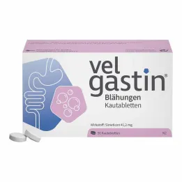 Velgastin pilvo pūtimas kramtomosios tabletės, 50 vnt