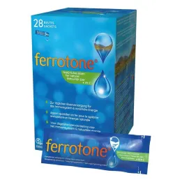 Ferrotone natural iron plus vitamin C obuolių maišelis, 28X25 ml