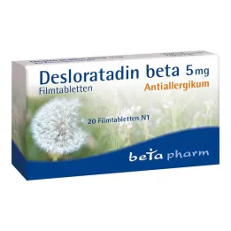 Desloratadine beta 5 mg plėvele dengtos tabletės, 20 vnt