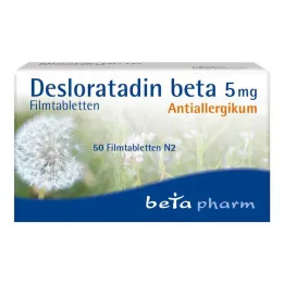 Desloratadino beta 5 mg plėvele dengtos tabletės, 50 vnt