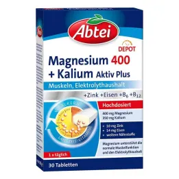 Abbey Magnesium 400 + kalio tabletės, 30 vnt