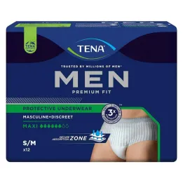 TENA® MEN PREMIUM FIT Kelnės Maxi S/M, skirtos šlapimo nelaikymui, 12 vnt