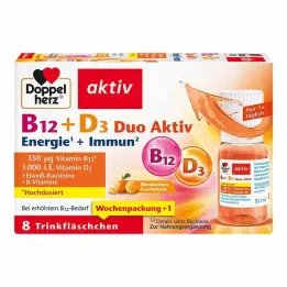 Doppelherz B12 + D3 Duo Active geriamosios ampulės, 8 vnt