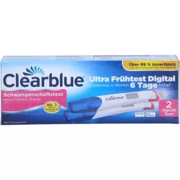 CLEARBLUE Nėštumas Ultra ankstyvas tyrimas skaitmeninis, 2 vnt
