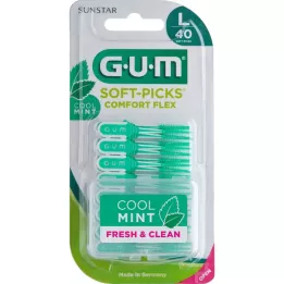 GUM Minkšti kirtikliai Comfort Flex mint dideli, 40 vnt