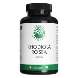 Green Naturals Rhodiola Rosea 500 mg didelės dozės kapsulės, 120 vnt