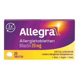 Allegra alergijos tabletės 20 mg tabletės, 20 vnt