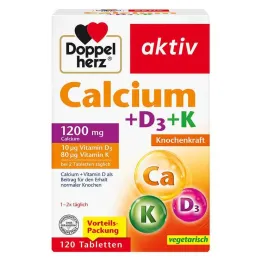 Doppelherz Calcium + D3 + K tabletės, 120 vnt