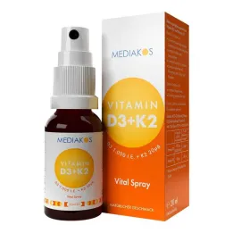 Vitaminas D3 + K2 1000 TV 20 µg Mediakos Vital Spray, 20 ml
