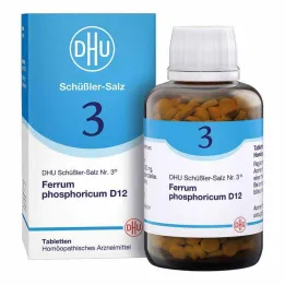DHU Schüßler druska Nr. 3 Ferrum phosphoricum D12 tabletės, 900 vnt