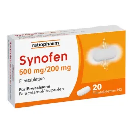 Synofen - su ibuprofenu ir paracetamoliu, 20 vnt