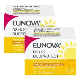 Eunova Duoprotect D3 + K2 4000 I.U. / 80 µg kapsulės, 2x90 vnt