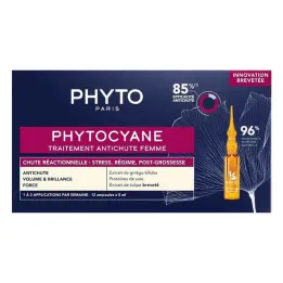 Gydymas fitocianu moterims, turinčioms reakcingą plaukų slinkimą, 12X5 ml