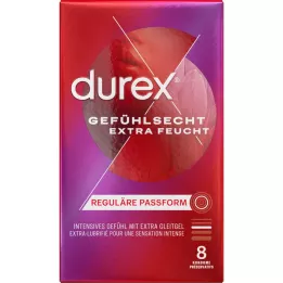 DUREX Tikro pojūčio ypač drėgni prezervatyvai, 8 vnt