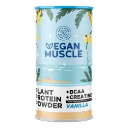Vegan raumenų baltymai vanilės baltymai + kreatino milteliai (600 g)