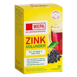 Wepa cinko šeivamedžio uogos + vitaminas C + milteliai be cinko cukraus, 10x10 g