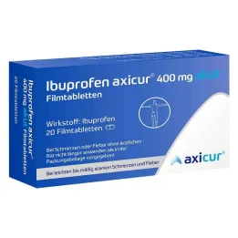 Ibuprofen axicur® 400 mg ūmios plėvele dengtos tabletės, 20 vnt