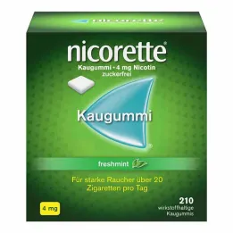 nicorette® kramtomoji guma freshmint, 4 mg nikotino, 210 vnt