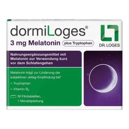 Dormiloges 3 mg melatonino plius triptofano plėvele dengtos tabletės, 30 vnt