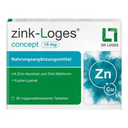 Zinc-Loges concept 15 mg enteriškai atsparios tabletės, 90 vnt
