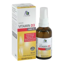Vitaminas D3 1000 TV tiesioginio purškimo, 50 ml