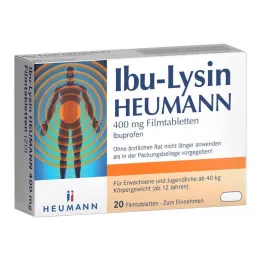 Ibu-Lisine Heumann 400 mg plėvele dengtos tabletės, 20 tablečių