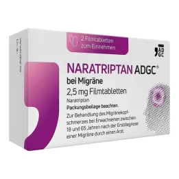 NARATRIPTAN ADGC® nuo migrenos 2,5 mg plėvele dengtos tabletės, 2 vnt