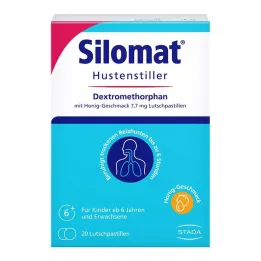 Silomat kosulį slopinantis dekstrometorfanas su medaus skonio, 20 vnt