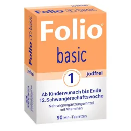 Folio 1 basic be jodo plėvele dengtos tabletės, 90 vnt