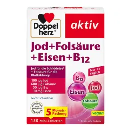 Doppelherz Jodas + folio rūgštis + geležis + B12 tabletės, 150 vnt