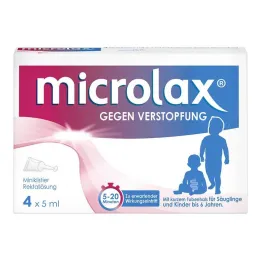 Microlax tiesiosios žarnos tirpalo klizmos su trumpu vamzdelio kakleliu, 4 vnt
