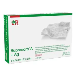 Suprasorb A + Ag Antimik.Cal.Alginatinis kompresas 5x5 cm, 10 vnt